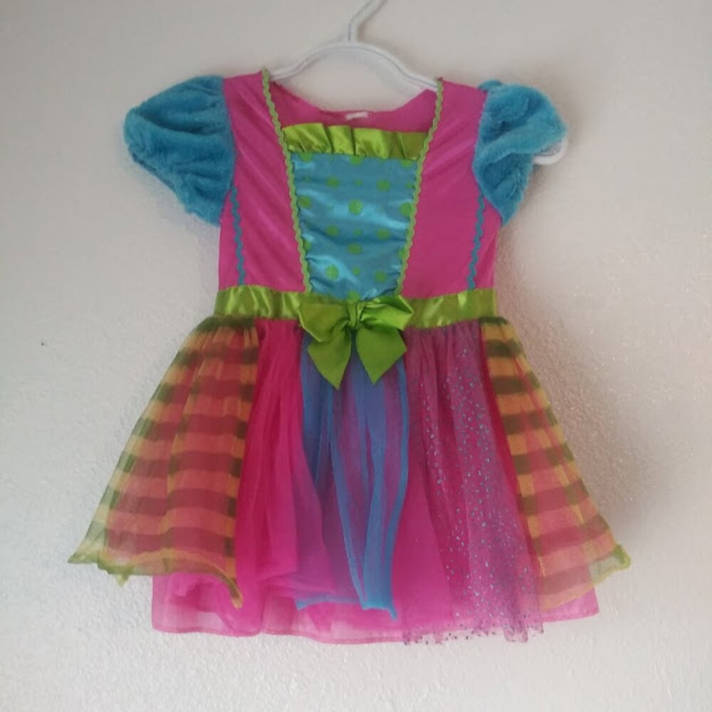 Little Monster girls size XS (0-2) pink, yellow, green blue dress costume
